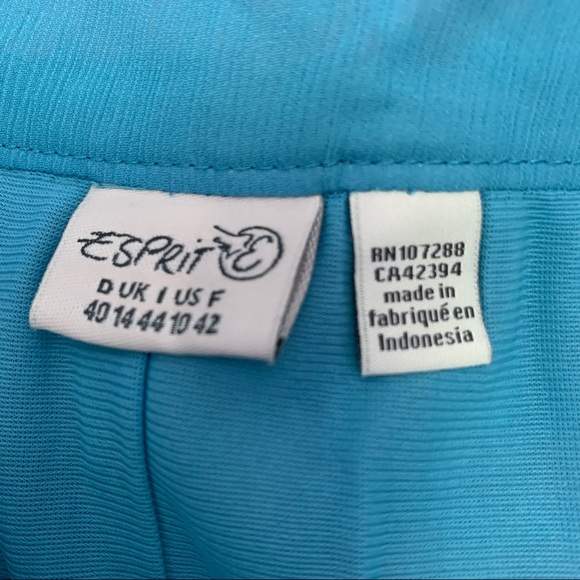 Esprit - Lined Blue/Turquoise/Red/Pink Patterned Skirt - Size 10 - Picture 6 of 8